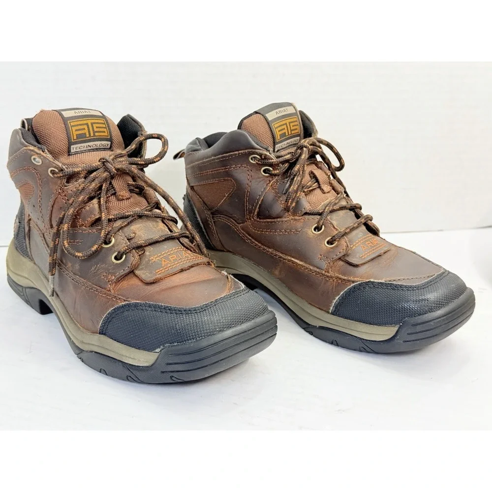 Ariat Terrain ATS Hiking Boots Brown Leather Men's 7.5D Style 10016378